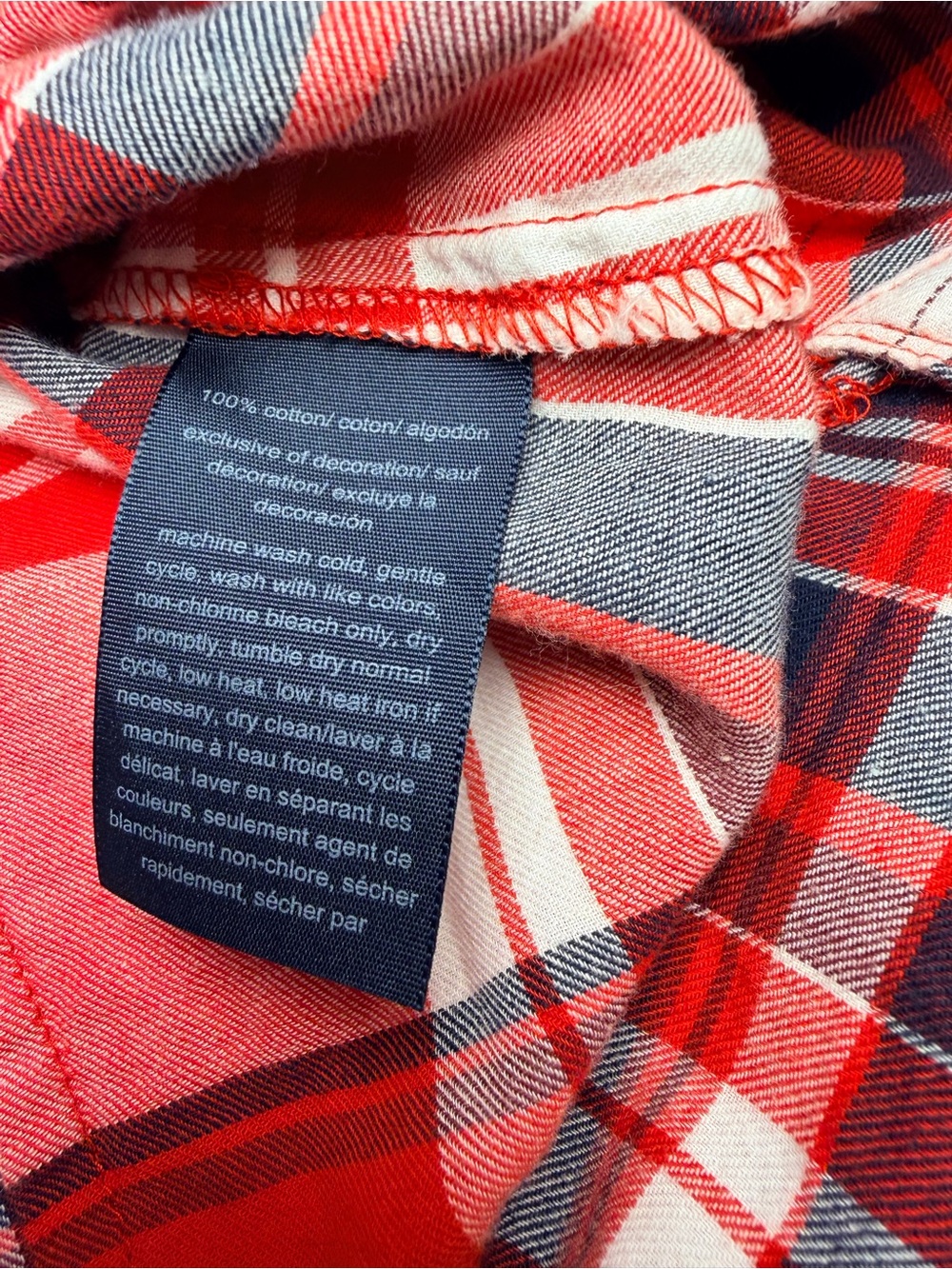 Tommy Hilfiger Women’s S Petite Plaid Flannel Shirt Red 100% Cotton Button Up - Picture 5 of 10